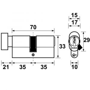 AXA knop veiligheidscilinder Security verlengd K35-35 7215-11-08