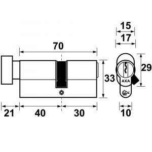 AXA knop veiligheidscilinder Security verlengd K40-30 7215-02-08