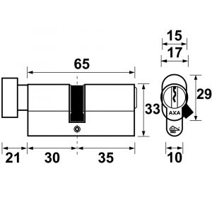 AXA knop veiligheidscilinder Security verlengd K30-35 7215-10-08