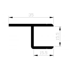 AluArt H-profiel duplo binnenprofiel L 3000 mm per 2 stuks aluminium brute AL028501