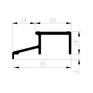 AluArt dorpelprofiel S4 14x35 mm bewerkt L 5000 mm aluminium brute AL040436