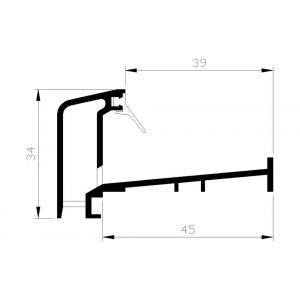 AluArt dorpelprofiel met inlage S5 acrylaatbestendig L 3000 mm per 2 stuks aluminium brute AL040489