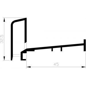 AluArt dorpelprofiel S6v L 3000 mm per 2 stuks aluminium geanodiseerd AL041490