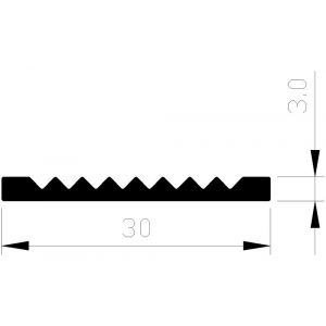 AluArt slijtstrip 30x3 mm geboord en gesoevereind L 5000 mm aluminium brute AL043219