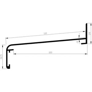 AluArt waterslagprofiel Roundline 5 graden 110/100 mm L 6000 mm aluminium brute AL060110