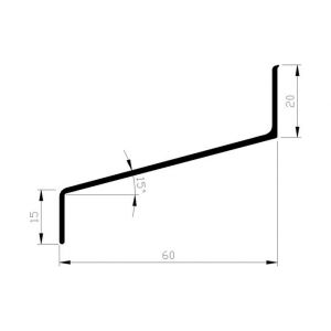 AluArt waterslagprofiel 60 mm L 6000 mm aluminium brute AL060215