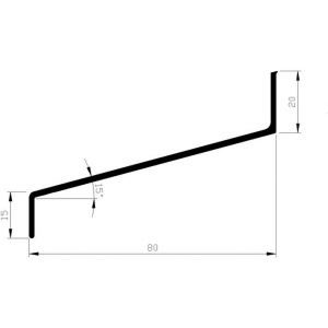 AluArt waterslagprofiel 80 mm L 2500 mm per 2 stuks aluminium brute AL068230