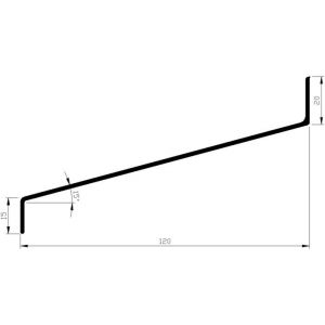 AluArt waterslagprofiel 120 mm L 3000 mm per 2 stuks aluminium brute AL064231