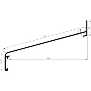 AluArt waterslagprofiel Roundline 15 graden 150/140 mm L 6000 mm aluminium brute AL060415