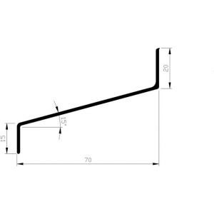 AluArt waterslagprofiel 70 mm L 3000 mm per 2 stuks aluminium brute AL064610