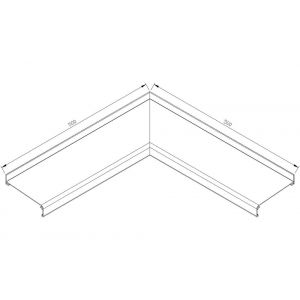 AluArt waterslagprofiel hoekstuk 90 graden inwendig 500x500 mm voor Roundline 130/5 aluminium brute AL062130