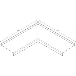 AluArt waterslagprofiel hoekstuk 90 graden inwendig 500x500 mm voor Roundline 165/5 aluminium brute AL062165