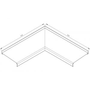 AluArt waterslagprofiel hoekstuk 90 graden inwendig 500x500 mm voor Roundline 180/5 aluminium brute AL062185