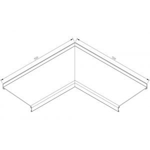 AluArt waterslagprofiel hoekstuk 90 graden inwendig 500x500 mm voor Roundline 200/5 aluminium brute AL062200