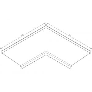 AluArt waterslagprofiel hoekstuk 90 graden inwendig 500x500 mm voor Roundline 220/5 aluminium brute AL062220