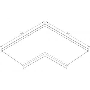 AluArt waterslagprofiel hoekstuk 90 graden inwendig 500x500 mm voor Roundline 250/5 aluminium brute AL062250