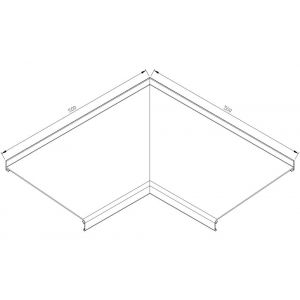 AluArt waterslagprofiel hoekstuk 90 graden inwendig 500x500 mm voor Roundline 275/5 aluminium brute AL062275