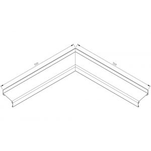 AluArt waterslagprofiel hoekstuk 90 graden inwendig 500x500 mm voor Roundline 70/15 aluminium brute AL062407