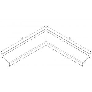 AluArt waterslagprofiel hoekstuk 90 graden inwendig 500x500 mm voor Roundline 90/15 aluminium brute AL062409