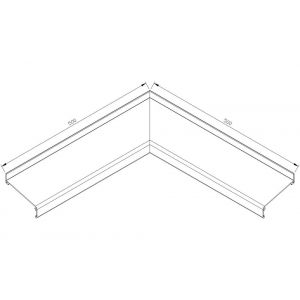 AluArt waterslagprofiel hoekstuk 90 graden inwendig 500x500 mm voor Roundline 110/15 aluminium brute AL062411