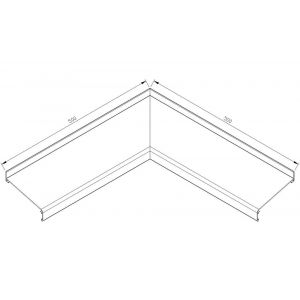 AluArt waterslagprofiel hoekstuk 90 graden inwendig 500x500 mm voor Roundline 130/15 aluminium brute AL062413