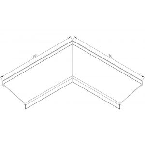 AluArt waterslagprofiel hoekstuk 90 graden inwendig 500x500 mm voor Roundline 165/15 aluminium brute AL062416