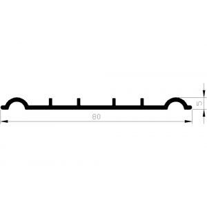 AluArt waterslagprofiel koppelplaatje voor Roundline 110/5 aluminium brute AL063110