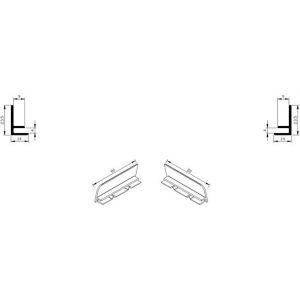 AluArt waterslagprofiel stel kopschotjes links en rechts profiel 80 mm aluminium brute AL067080