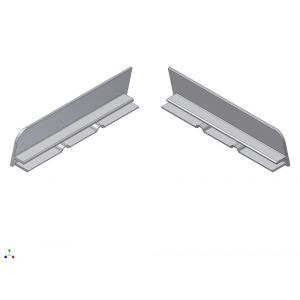 AluArt waterslagprofiel stel kopschotjes links en rechts profiel 100 mm aluminium brute AL067100