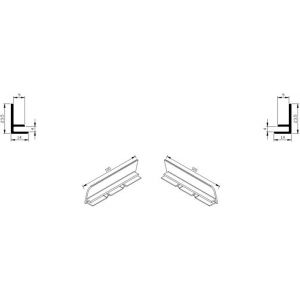 AluArt waterslagprofiel stel kopschotjes links en rechts profiel 100 mm aluminium brute AL067100