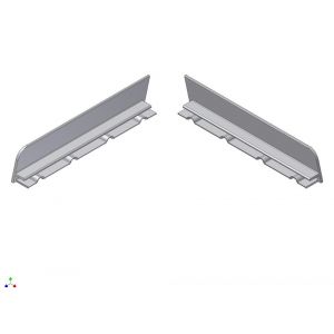 AluArt waterslagprofiel stel kopschotjes links en rechts profiel 120 mm aluminium brute AL067120