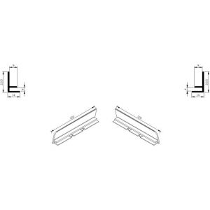 AluArt waterslagprofiel stel kopschotjes links en rechts profiel 120 mm aluminium brute AL067120