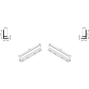 AluArt waterslagprofiel stel kopschotjes links en rechts profiel 140 mm aluminium brute AL067140