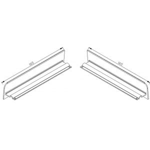 AluArt waterslagprofiel stel kopschotjes voor Roundline 165/5 aluminium brute AL067165