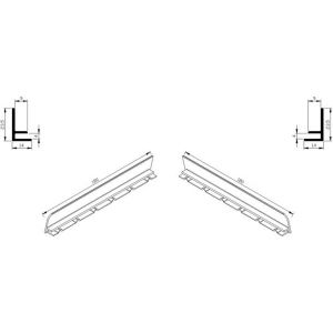 AluArt waterslagprofiel stel kopschotjes links en rechts profiel 180 mm aluminium brute AL067180