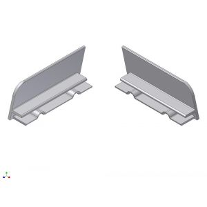 AluArt waterslagprofiel stel kopschotjes links en rechts profiel 60 mm aluminium brute AL067215