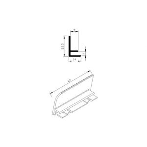 AluArt waterslagprofiel stel kopschotjes links en rechts profiel 60 mm aluminium brute AL067215