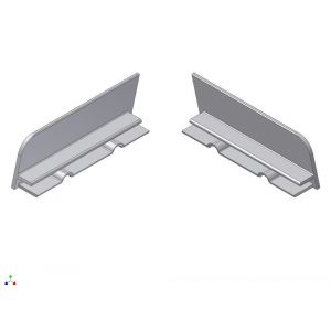 AluArt waterslagprofiel stel kopschotjes links en rechts profiel 70 mm aluminium brute AL067610