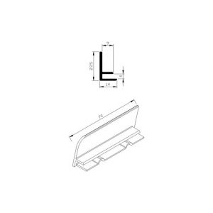 AluArt waterslagprofiel stel kopschotjes links en rechts profiel 70 mm aluminium brute AL067610