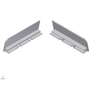 AluArt waterslagprofiel stel kopschotjes links en rechts profiel 90 mm aluminium brute AL067611