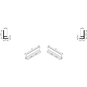 AluArt waterslagprofiel stel kopschotjes links en rechts profiel 90 mm aluminium brute AL067611