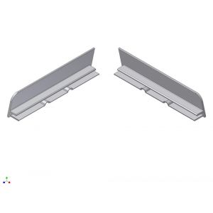 AluArt waterslagprofiel stel kopschotjes links en rechts profiel 110 mm aluminium brute AL067612