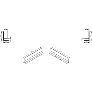 AluArt waterslagprofiel stel kopschotjes links en rechts profiel 110 mm aluminium brute AL067612