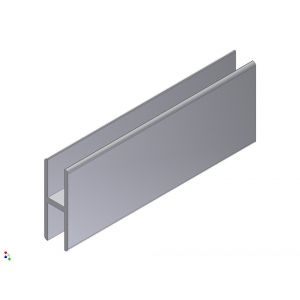 AluArt H-profiel 7 mm L 3000 mm per 2 stuks aluminium brute AL078180