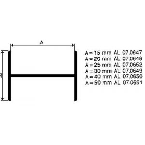 AluArt H-profiel 15 mm L 6000 mm aluminium brute AL070647