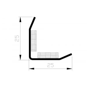 AluArt RVS hoekbeschermer zelfklevend 25x25x1 mm L 750 mm RVS T304 geslepen AL088626