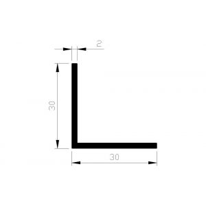 AluArt hoekprofiel 30x30x2 mm L 5000 mm aluminium onbewerkt AL093122