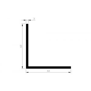 AluArt hoekprofiel 60x60x3 mm L 5000 mm aluminium onbewerkt AL093175