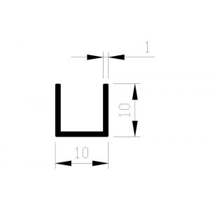 AluArt U-profiel 10x10x10x1 mm L 5000 mm aluminium onbewerkt AL093300