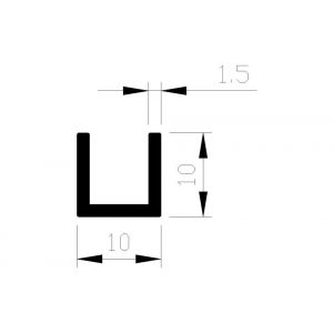 AluArt U-profiel 10x10x10x1,5 mm L 5000 mm aluminium onbewerkt AL093301